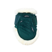 Kentucky Ochraniacze Vegan Sheepskin Young Horse Fetlock Velvet na zadnie nogi - ciemna zieleń