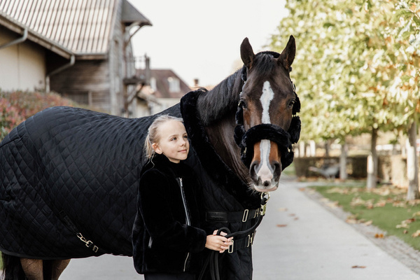 Kentucky kantar obszyty futrem - czarny