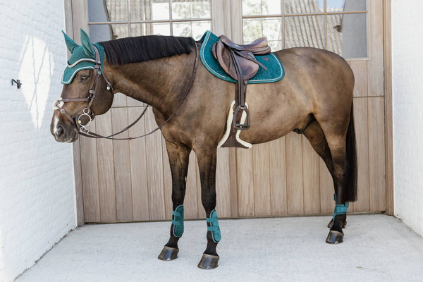 Kentucky Ochraniacze Young Horse Fetlock Velvet na zadnie nogi - szmaragdowe