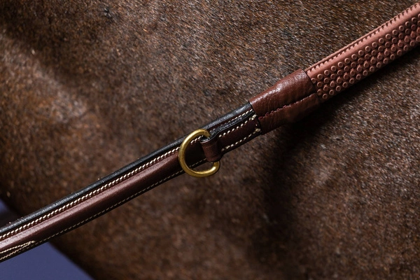 Gumowe wodze z 7 stoperami 1/2" Howlett Dy'on D Collection - brązowe