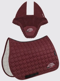 Komplet czaprak + nauszniki Equiline EQflaggy - bordowy