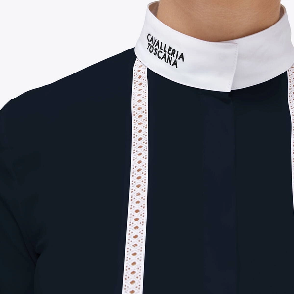 Koszula konkursowa Sangallo Embroidery Jersey Cavalleria Toscana CAD247 - granatowa