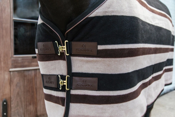 Kentucky derka polarowa Heavy w brązowe i beżowe pasy