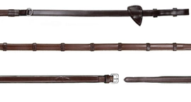 Gumowe wodze z 7 stoperami 1/2" Howlett Dy'on New English - brązowe