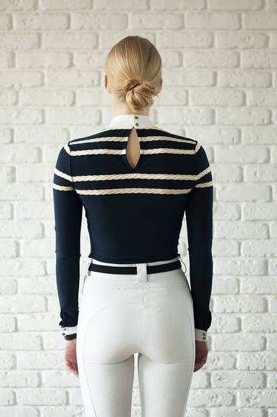 Koszula konkursowa Fleur de Lys Equestrian Heather - granat / beż