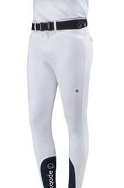Bryczesy Eqode by Equiline Davis z kolanowym lejem Q-Grip - białe