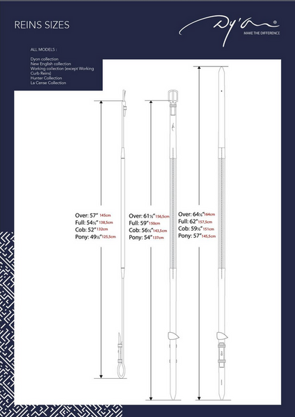 Parciane wodze z 9 stoperami 5/8" Dy'on Working - czarne