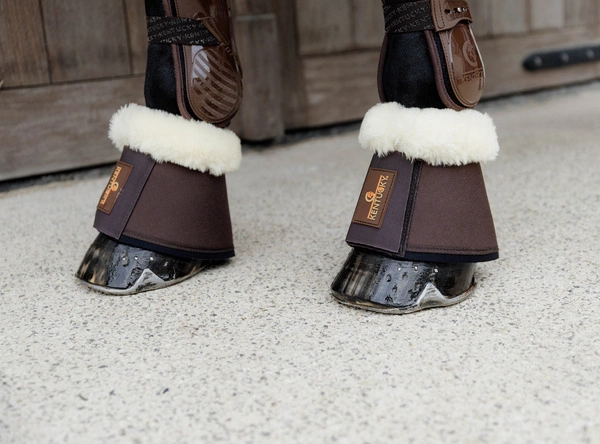 Kentucky kalosze Solimbra z naturalnym futrem - brązowe