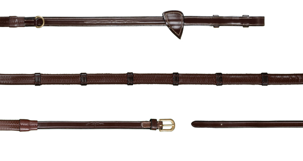 Gumowe wodze z 7 stoperami 1/2" Howlett Dy'on D Collection - brązowe