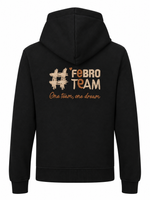 Bluza #FebroTeam z haftem na rękawie - czarna z beżowymii detalami