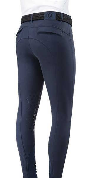 Męskie bryczesy Eqode by Equiline Davis z kolanowym lejem Q-Grip - granatowe