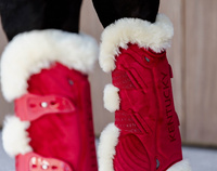 Kentucky Ochraniacze Bamboo Vegan Sheepskin Tendon Boots Elastic Velvet na przednie nogi - czerwone