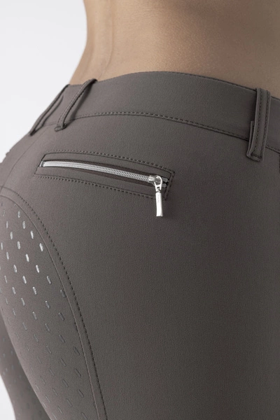 Damskie bryczesy Equiline Cedar z pełnym lejem - marsh