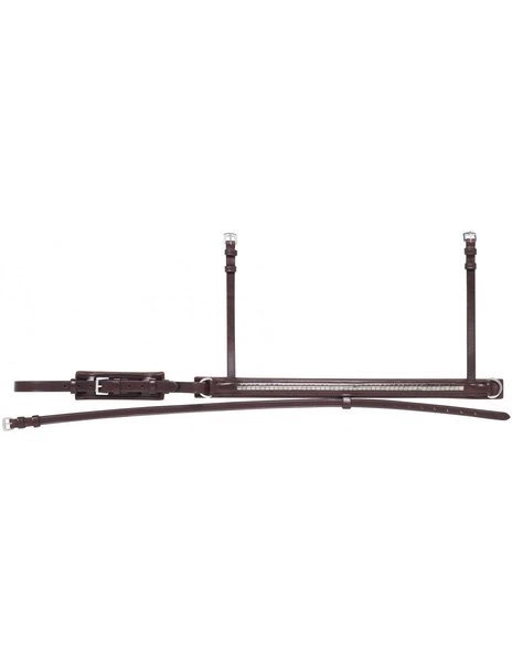 Nachrapnik szwedzki Equiline NB0456 ozdobiony srebrnymi kosteczkami - czarny