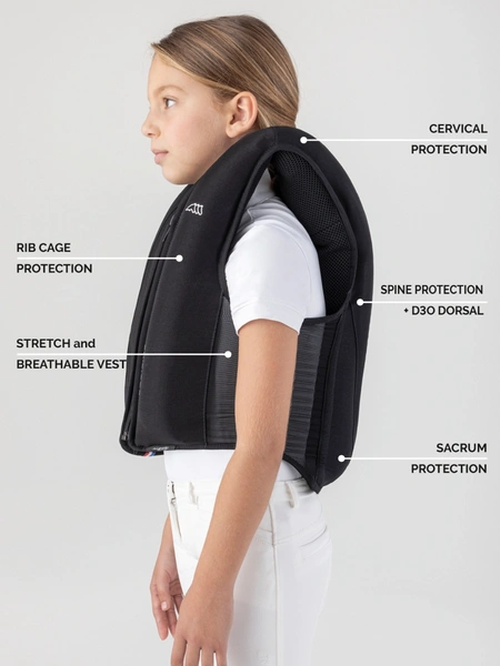 Dziecięca kamizelka ochronna wybuchowa Equiline Airbag KID - czarna