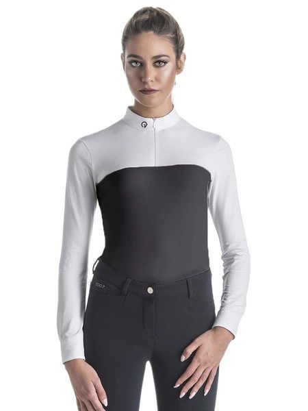 Koszula konkursowa z długim rękawem Ego7 Lace Mesh ML - czarno-biała