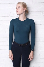 Koszulka treningowa Fleur de Lys Equestrian Rose - ciemna zieleń