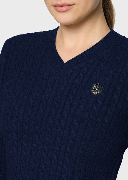 Sweter Samshield Lisandra Twisted - granatowy
