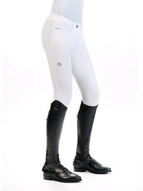Damskie bryczesy Ego7 VB z kolanowym lejem - białe