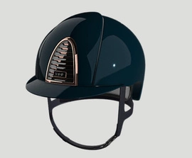 Kask KEP Cromo 2.0 Shine with Rose Gold Mirrors and Crystals - granatowy z granatowymi paskami