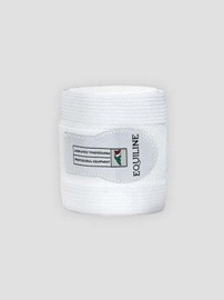 Bandaże treningowe elastyczno-polarowe Equiline - białe
