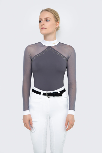 Koszula konkursowa Fleur de Lys Equestrian Molly Spark - szara
