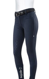 Bryczesy z wysokim stanem Eqode by Equiline Darcey z pełnym lejem Q-Grip - granatowe