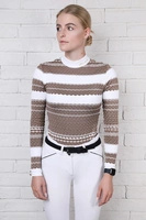 Koszula konkursowa Fleur de Lys Equestrian Chamomile - kawowa