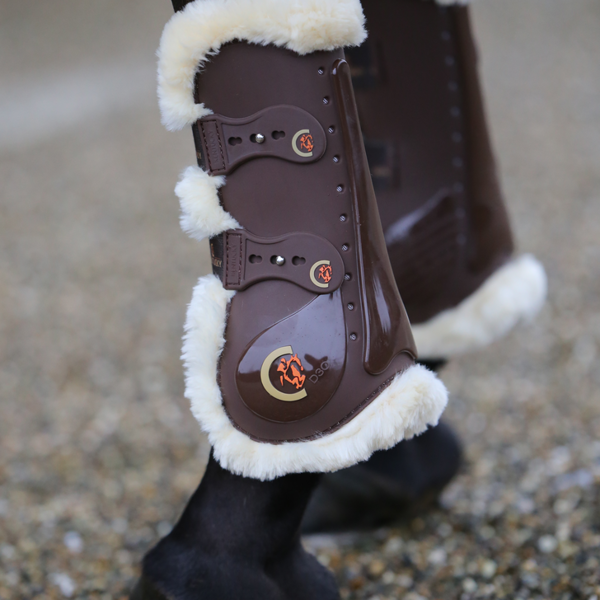 Kentucky ochraniacze Sheepskin Tendon Elastic - brązowe