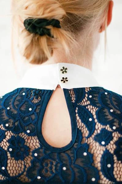 Koszula konkursowa Fleur de Lys Equestrian Cristall - granatowa