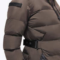 Płaszcz z paskiem Long Hooded Nylon Puffer Cavalleria Toscana - ciemnobeżowy