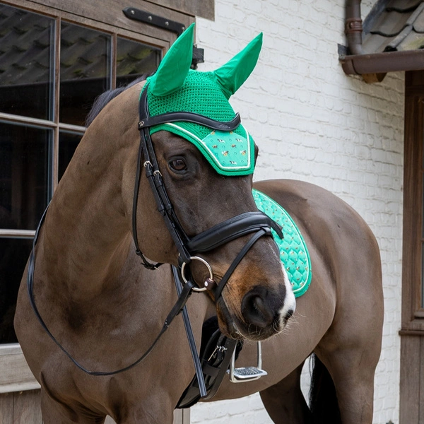 Nauszniki Kentucky Wellington Velvet Horse Printing- zielone