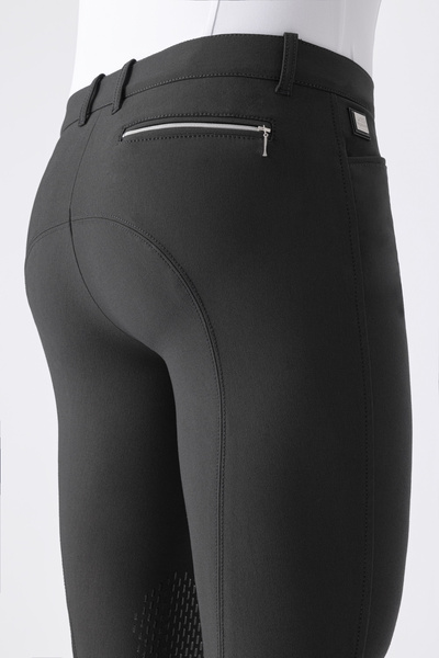 Męskie bryczesy Equiline Willow lej kolanowy X-Grip - czarne