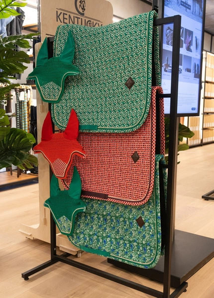 Nauszniki Kentucky Wellington Velvet Printing - zielony/granatowy