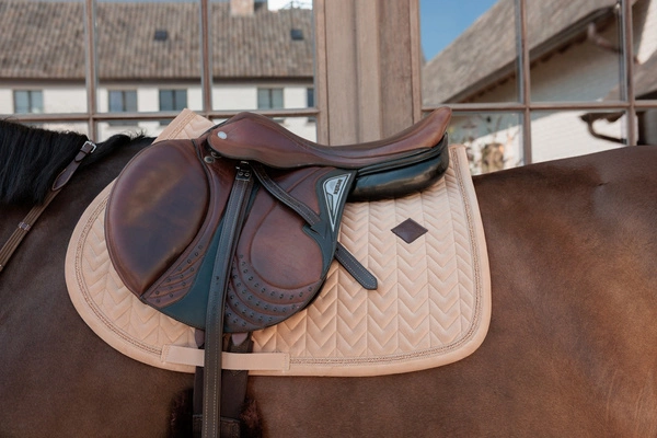 Kentucky czaprak Velvet Mini Pearls - beżowy