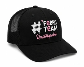 Czapka z daszkiem #FebroTeam Tracker - czarna z różowymi detalami