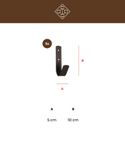 Kentucky wieszak Small Hook Matt - czarny - 5 sztuk