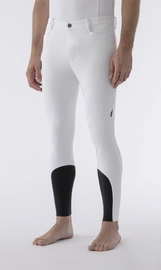 Męskie bryczesy Equiline Albertk lej kolanowy X-Grip - białe