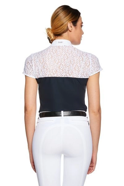 Damska koszula konkursowa z krótkim rękawem Ego7 Florentine MC - granatowa