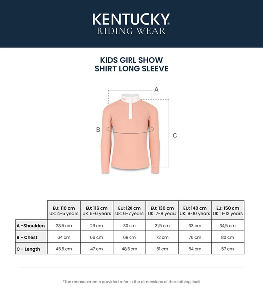 Dziewczęca koszula konkursowa Kentucky Tokyo z długim rękawem - pudrowy róż