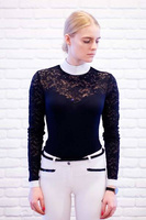 Koszula konkursowa Fleur de Lys Equestrian Flash - granatowa