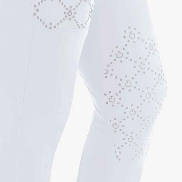 Bryczesy Cavalleria Toscana Mini Orbit Flock - białe
