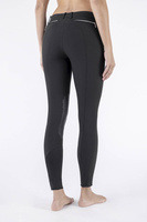 Damskie bryczesy Equiline Ash z kolanowym lejem X-Grip - czarne