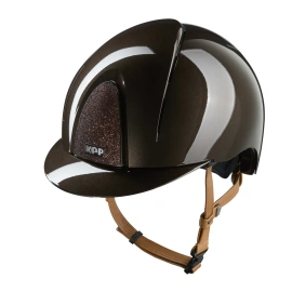 Kask KEP Smart NOVA Polish Star Brown - brązowy z beżowymi paskami