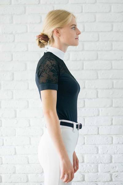 Koszula konkursowa Fleur de Lys Equestrian Lily  Short - czarna