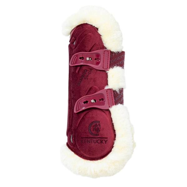Kentucky Ochraniacze Bamboo Vegan Sheepskin Tendon Boots Elastic Velvet na przednie nogi - bordo