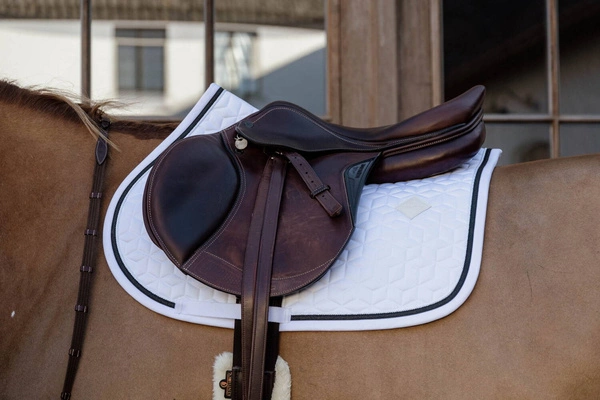 Kentucky czaprak Glitter Rope - biały z czarną lamówką