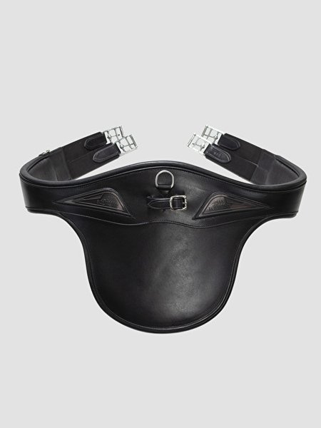 Anatomiczny popręg z fartuchem BJ110 Equiline - czarny