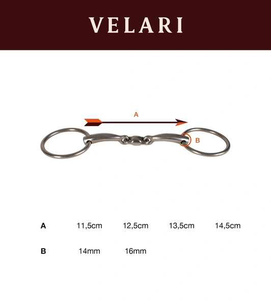 Velari wędzidło Snaffle Double Jointed Loose Ring Sweet Iron 14 mm