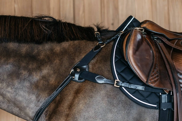 5-punktowy skórzany napierśnik Dy'on D Collection - czarny